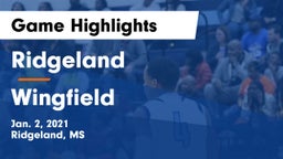 Ridgeland  vs Wingfield  Game Highlights - Jan. 2, 2021