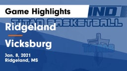 Ridgeland  vs Vicksburg  Game Highlights - Jan. 8, 2021