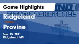 Ridgeland  vs Provine  Game Highlights - Jan. 15, 2021