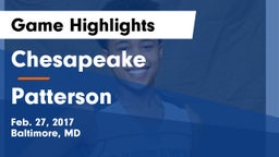 Chesapeake  vs Patterson Game Highlights - Feb. 27, 2017