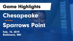 Chesapeake  vs Sparrows Point  Game Highlights - Feb. 15, 2019