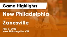 New Philadelphia  vs Zanesville  Game Highlights - Jan. 6, 2018