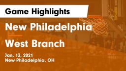 New Philadelphia  vs West Branch  Game Highlights - Jan. 13, 2021