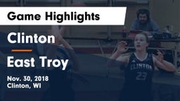 Clinton  vs East Troy  Game Highlights - Nov. 30, 2018
