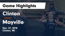 Clinton  vs Mayville  Game Highlights - Dec. 27, 2018