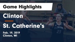 Clinton  vs St. Catherine's  Game Highlights - Feb. 19, 2019