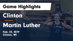Clinton  vs Martin Luther  Game Highlights - Feb. 22, 2019