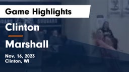 Clinton  vs Marshall  Game Highlights - Nov. 16, 2023