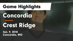 Concordia  vs Crest Ridge  Game Highlights - Jan. 9, 2018
