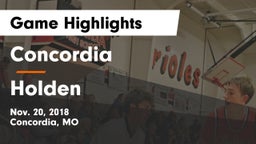 Concordia  vs Holden  Game Highlights - Nov. 20, 2018