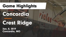 Concordia  vs Crest Ridge  Game Highlights - Jan. 8, 2019