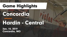 Concordia  vs Hardin - Central  Game Highlights - Jan. 14, 2019