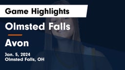 Olmsted Falls  vs Avon  Game Highlights - Jan. 5, 2024