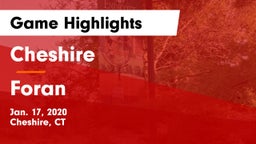 Cheshire  vs Foran  Game Highlights - Jan. 17, 2020