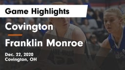 Covington  vs Franklin Monroe  Game Highlights - Dec. 22, 2020