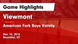 Viewmont  vs American Fork  Boys Varsity Game Highlights - Dec 13, 2016