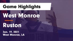 West Monroe  vs Ruston Game Highlights - Jan. 19, 2021