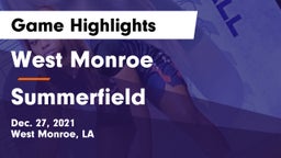 West Monroe  vs Summerfield  Game Highlights - Dec. 27, 2021