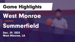 West Monroe  vs Summerfield  Game Highlights - Dec. 29, 2023