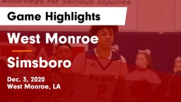 West Monroe  vs Simsboro  Game Highlights - Dec. 3, 2020