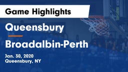 Queensbury  vs Broadalbin-Perth  Game Highlights - Jan. 30, 2020