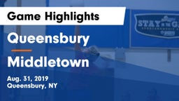 Queensbury  vs Middletown  Game Highlights - Aug. 31, 2019