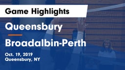 Queensbury  vs Broadalbin-Perth  Game Highlights - Oct. 19, 2019