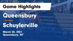 Queensbury  vs Schuylerville  Game Highlights - March 30, 2021