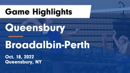 Queensbury  vs Broadalbin-Perth  Game Highlights - Oct. 18, 2022