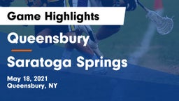 Queensbury  vs Saratoga Springs  Game Highlights - May 18, 2021