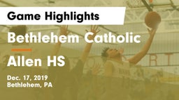Bethlehem Catholic  vs Allen HS Game Highlights - Dec. 17, 2019