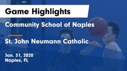 Community School of Naples vs St. John Neumann Catholic  Game Highlights - Jan. 31, 2020