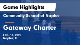 Community School of Naples vs Gateway Charter  Game Highlights - Feb. 13, 2020