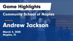 Community School of Naples vs Andrew Jackson  Game Highlights - March 4, 2020