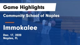 Community School of Naples vs Immokalee  Game Highlights - Dec. 17, 2020