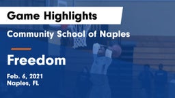 Community School of Naples vs Freedom  Game Highlights - Feb. 6, 2021