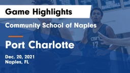 Community School of Naples vs Port Charlotte  Game Highlights - Dec. 20, 2021