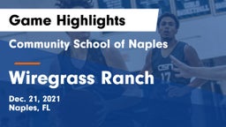 Community School of Naples vs Wiregrass Ranch  Game Highlights - Dec. 21, 2021