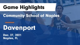 Community School of Naples vs Davenport  Game Highlights - Dec. 27, 2021