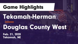 Tekamah-Herman  vs Douglas County West  Game Highlights - Feb. 21, 2020