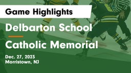Delbarton School vs Catholic Memorial  Game Highlights - Dec. 27, 2023