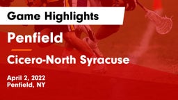 Penfield  vs Cicero-North Syracuse  Game Highlights - April 2, 2022