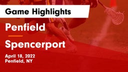 Penfield  vs Spencerport  Game Highlights - April 18, 2022