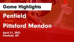 Penfield  vs Pittsford Mendon Game Highlights - April 21, 2022