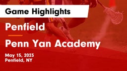Penfield  vs Penn Yan Academy  Game Highlights - May 15, 2023