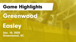 Greenwood  vs Easley  Game Highlights - Jan. 10, 2020
