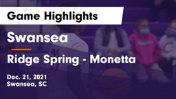 Swansea  vs Ridge Spring - Monetta Game Highlights - Dec. 21, 2021