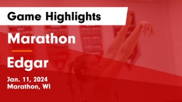 Marathon  vs Edgar  Game Highlights - Jan. 11, 2024