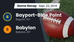 Recap: Bayport-Blue Point  vs. Babylon  2018