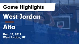 West Jordan  vs Alta  Game Highlights - Dec. 13, 2019